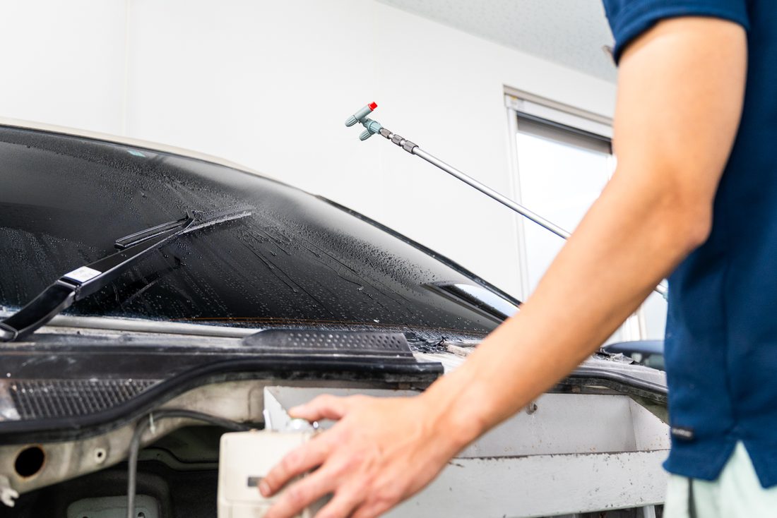 実車の車体を使った、ワイパーの作動確認